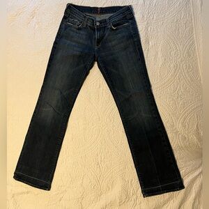 7 For All Mankind Dark Blue Straight Leg Jeans